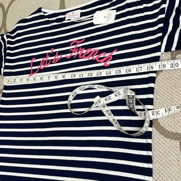 Sundry Maritime ‘Let’s French’ stripes 3/4 sleeve top - Picture 14 of 17